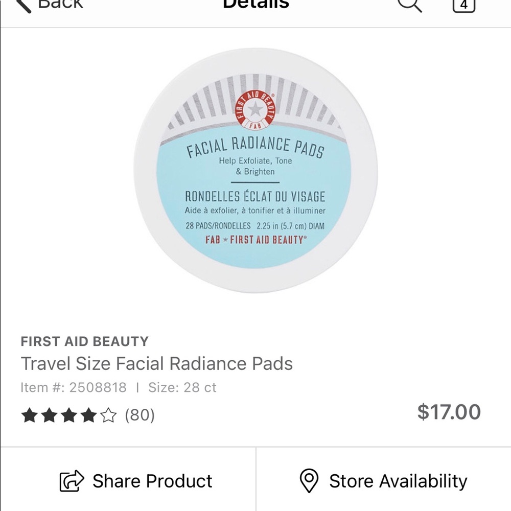 First aid beauty facial radiance pads